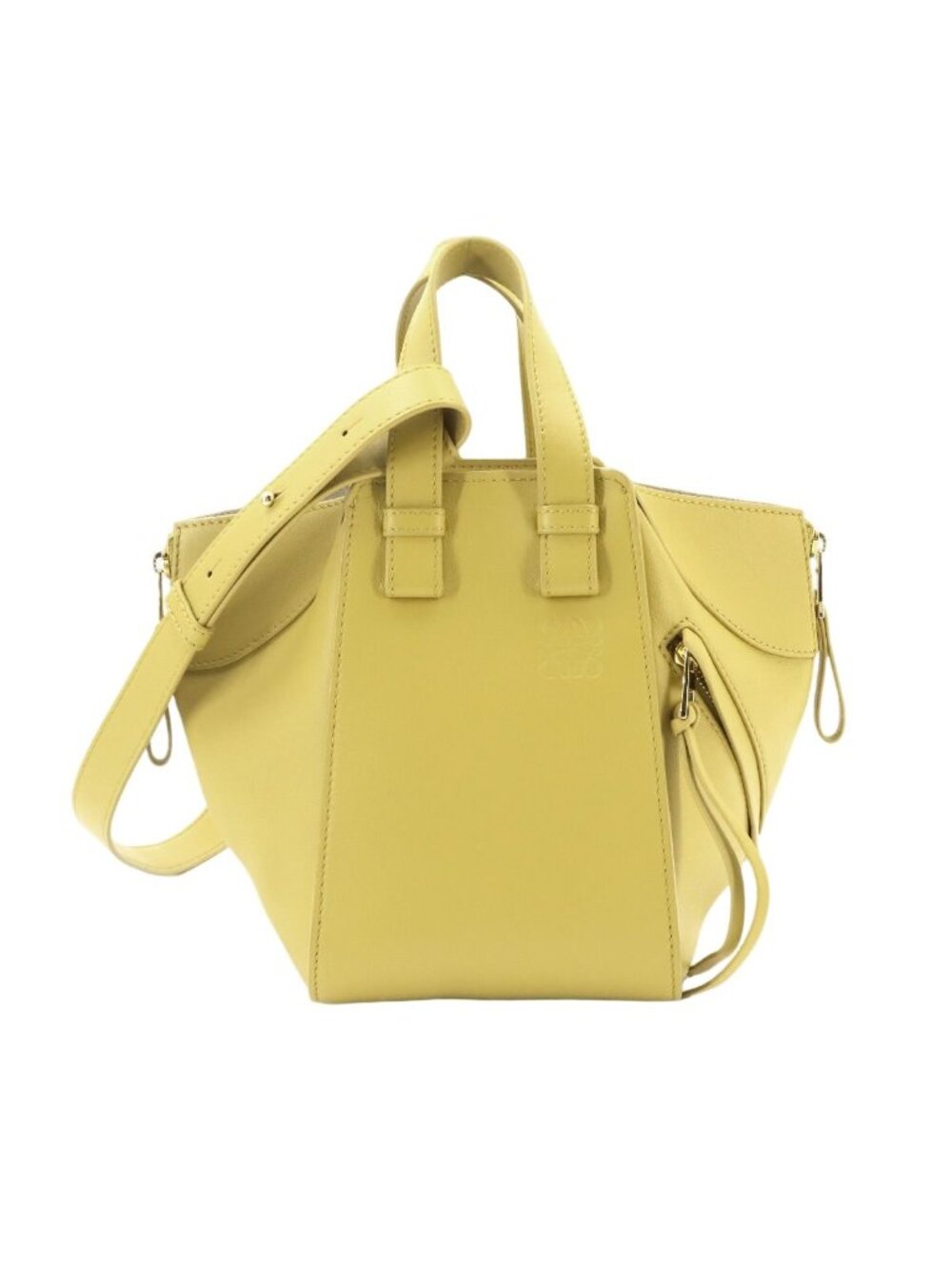 Loewe Hammock Compact 2-Way Bag Leather Yellow Gold